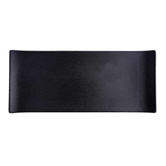 51230- Matte Black 14" Rectanglar Porcelain Flat Plate, Sushi Plate, 12/Case