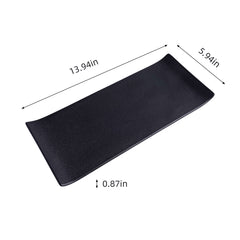 51230- Matte Black 14" Rectanglar Porcelain Flat Plate, Sushi Plate, 12/Case