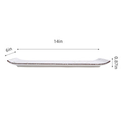 51184- Pink Sakura 14" Rectanglar Porcelain Flat Plate, Sushi Plate, 12/Case