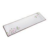 51175 - Pink Sakura 14" Rectanglar Porcelain Flat Plate, Sushi Plate, 16/Case