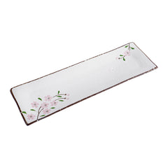 51175 - Pink Sakura 14" Rectanglar Porcelain Flat Plate, Sushi Plate, 16/Case