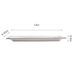 51175 - Pink Sakura 14" Rectanglar Porcelain Flat Plate, Sushi Plate, 16/Case