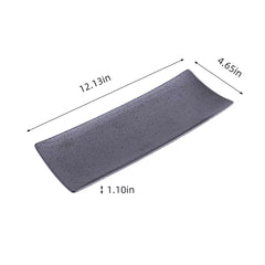 51202- Dark Brown 12" Rectanglar Porcelain Flat Plate, Sushi Plate, 16/Case