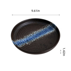 51056-10Inches Round Ceramic Flat Dinner Plate, High Edge Dish-16/Case