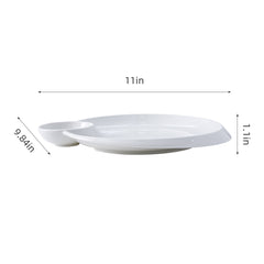 51106-11"Ceramic Dumpling/Sushi/Sashimi Plates with Sauce Dish-24/Case