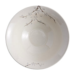 51249 - White Sakura 8.8" Porcelain Ramen Noodle Soup Bowl, 8/Case