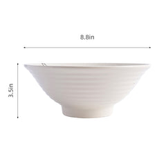 51249 - White Sakura 8.8" Porcelain Ramen Noodle Soup Bowl, 8/Case