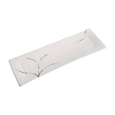 51239 - White Sakura 12" Rectanglar Porcelain Flat Plate, Sushi Plate, 16/Case