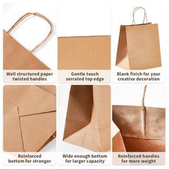 51363-Paper bag with Handle Bulk, Small, 250/Case