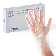 51029-Plastic Food Safe Gloves, Disposable Gloves (Large)-2000pcs/Case