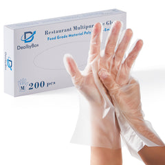 51027-Plastic Food Safe Gloves, Disposable Gloves (Medium)-2000pcs/Case