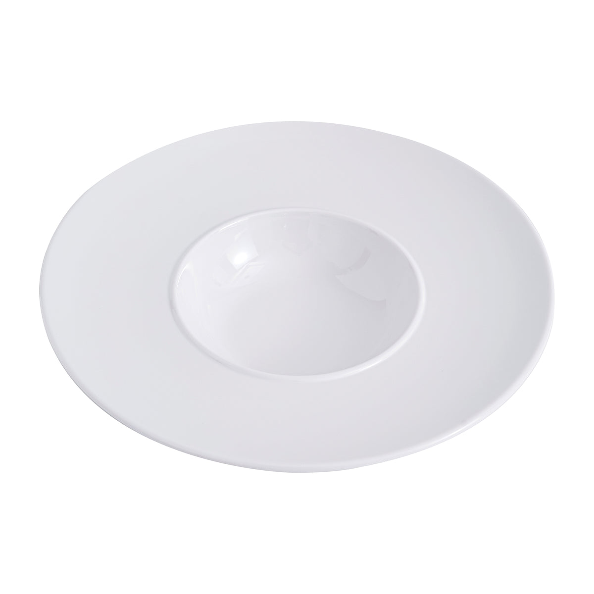 51041-Melamine Pasta Bowl, White Shallow Bowl Plates,Rimmed Bowls -24/Case