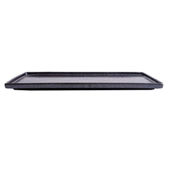51204 - Dark Brown 12" Rimmed Rectanglar Porcelain Serving Platter, 12/Case