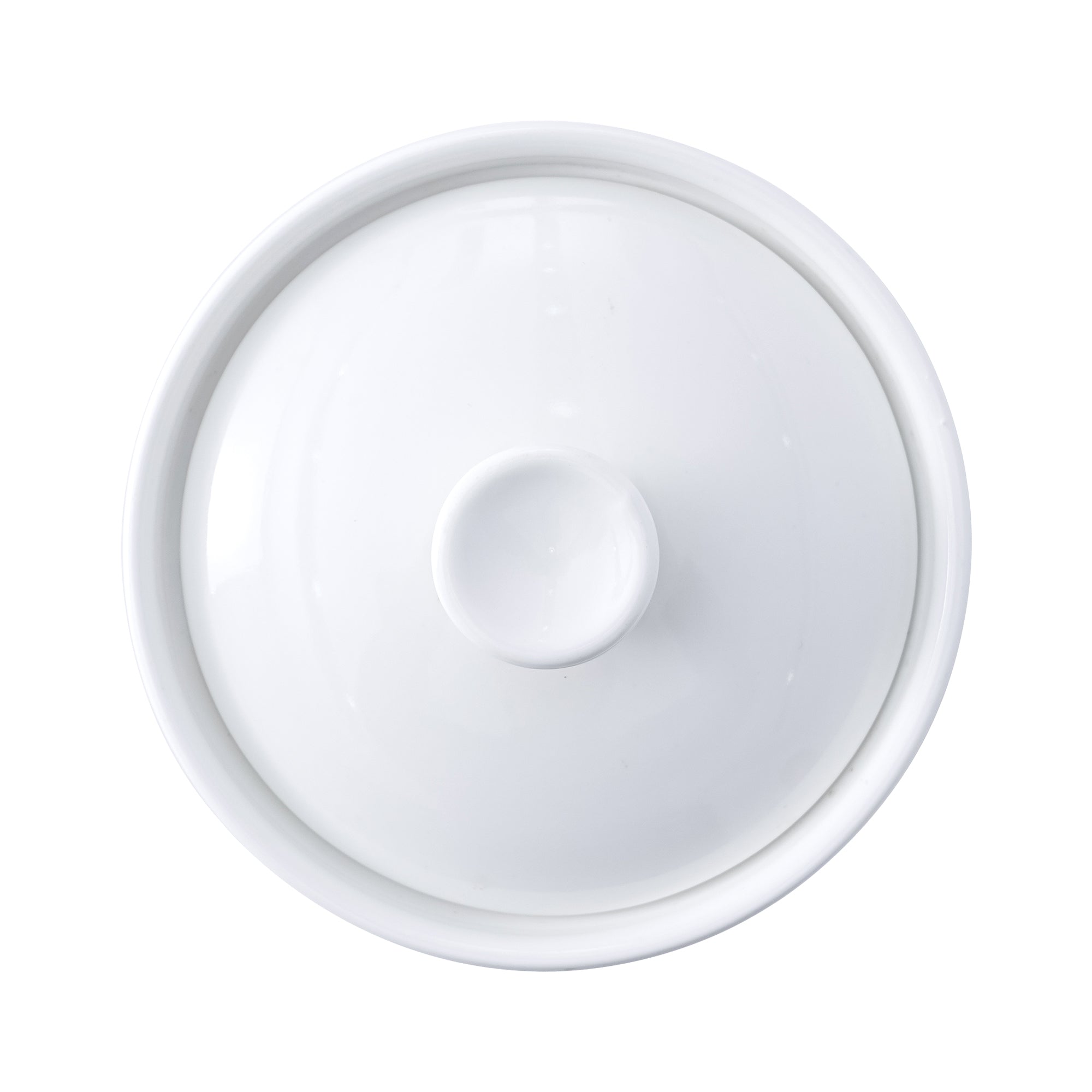 51098-4"white ceramic SOUP BOWL WITH LID-48/Case