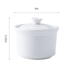 51098-4"white ceramic SOUP BOWL WITH LID-48/Case