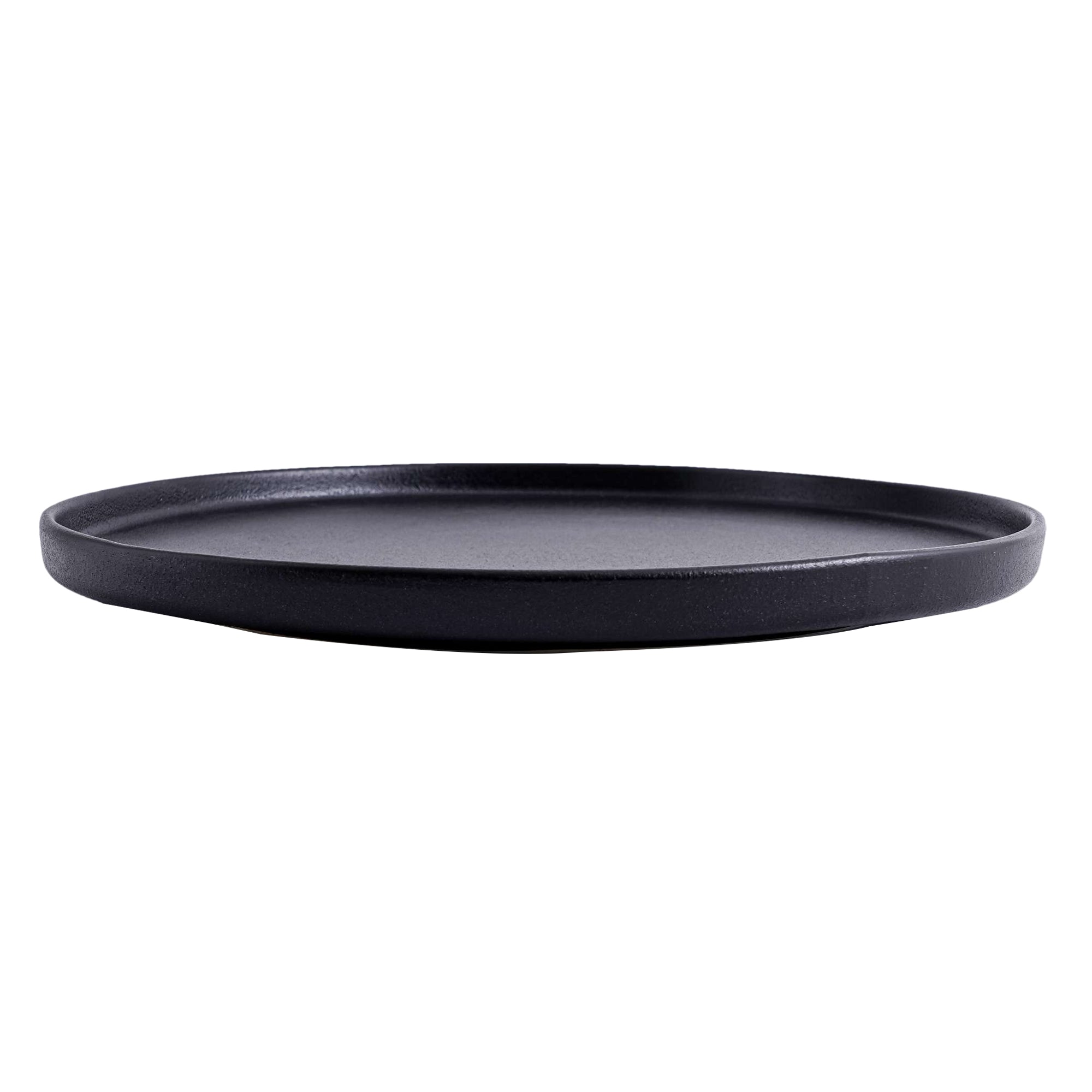 51224 - Matte Black 8" Rimmed Round Porcelain Coupe Plate , 24/case
