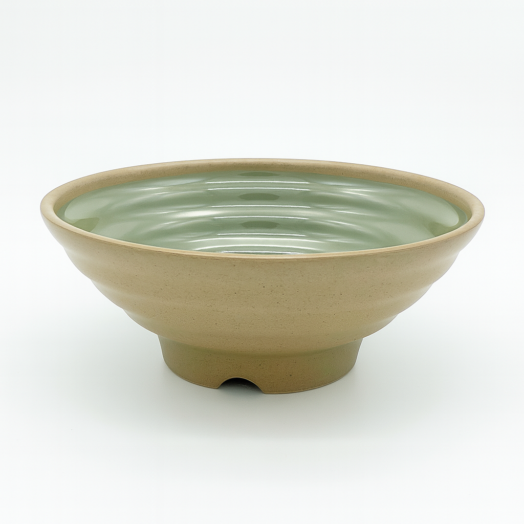 51143-9inch V-Shape MELAMINE MATTE RIDGED NOODLE/RAMEN BOWL-20/case