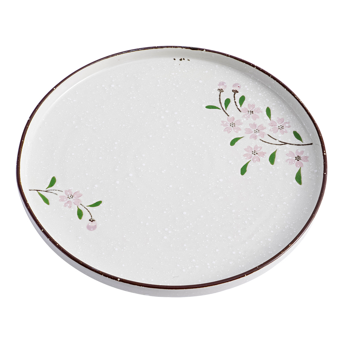 51173 - Pink Sakura 12" Rimmed Round Porcelain Coupe Plate, 8/Case