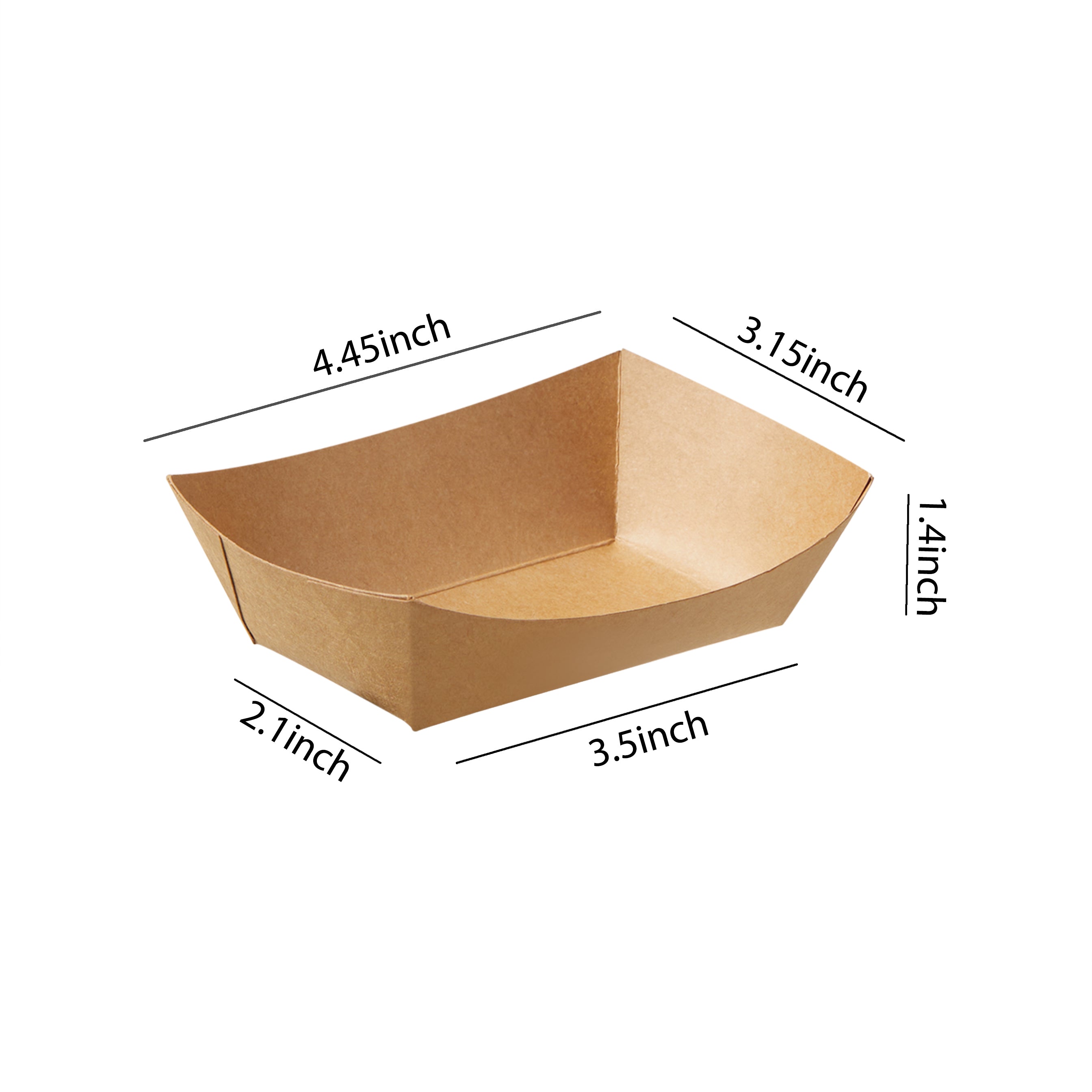 51378-Paper Food Trays Greaseproof, Heavy Duty Kraft Food Holders, Disposable Paper Food Boats(1000pack,1/2LB)