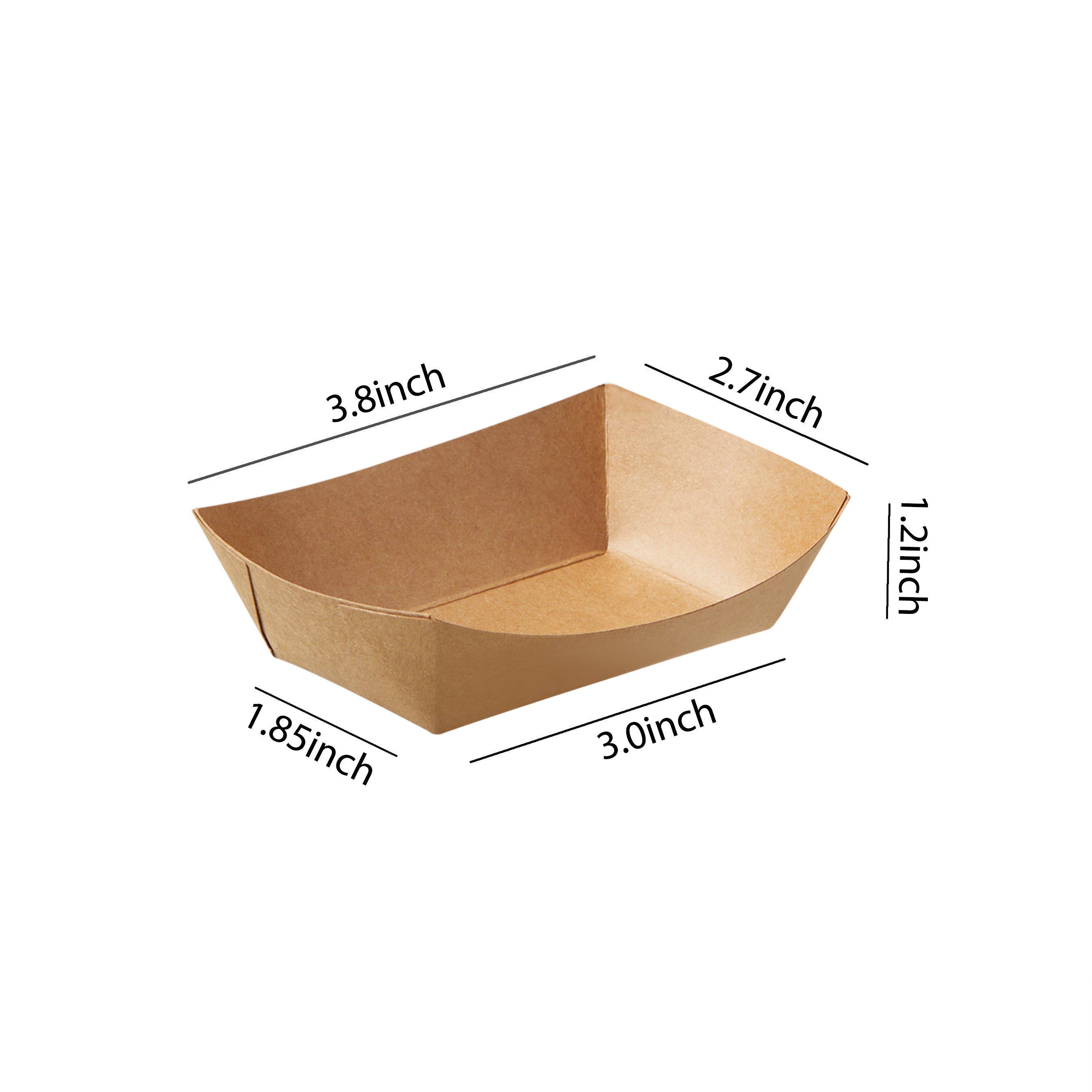 51377-Paper Food Trays Greaseproof, Heavy Duty Kraft Food Holders, Disposable Paper Food Boats(1000pack,1/4LB)