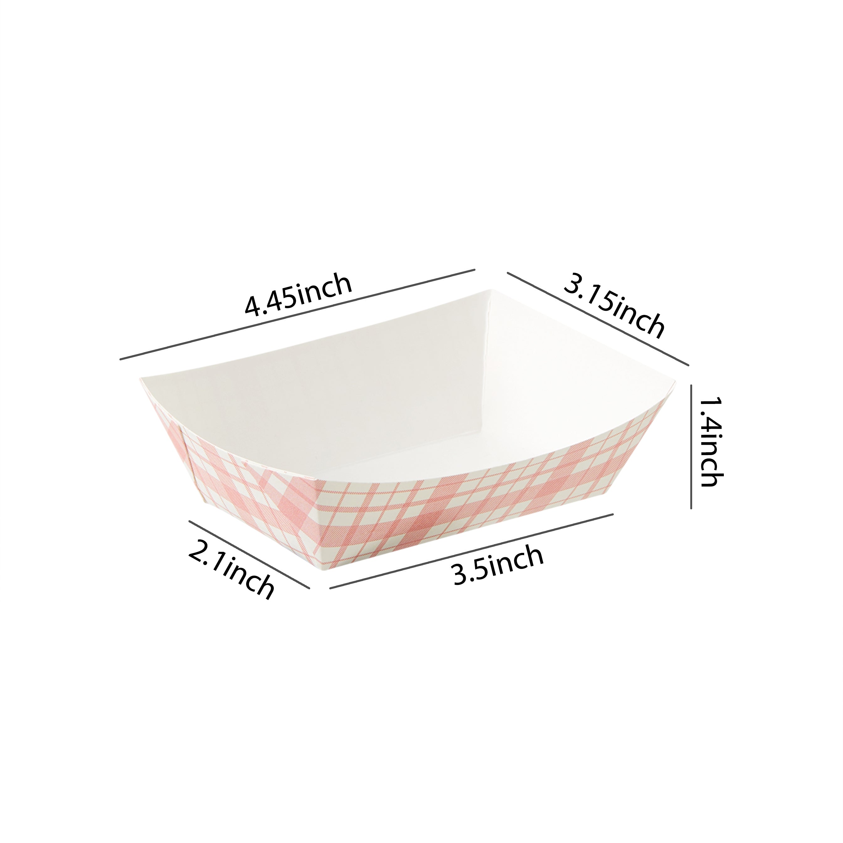 51373-Paper Food Trays Greaseproof, Heavy Duty Kraft Food Holders, Disposable Paper Food Boats, Red-Checkered(1000pack,1/2LB)