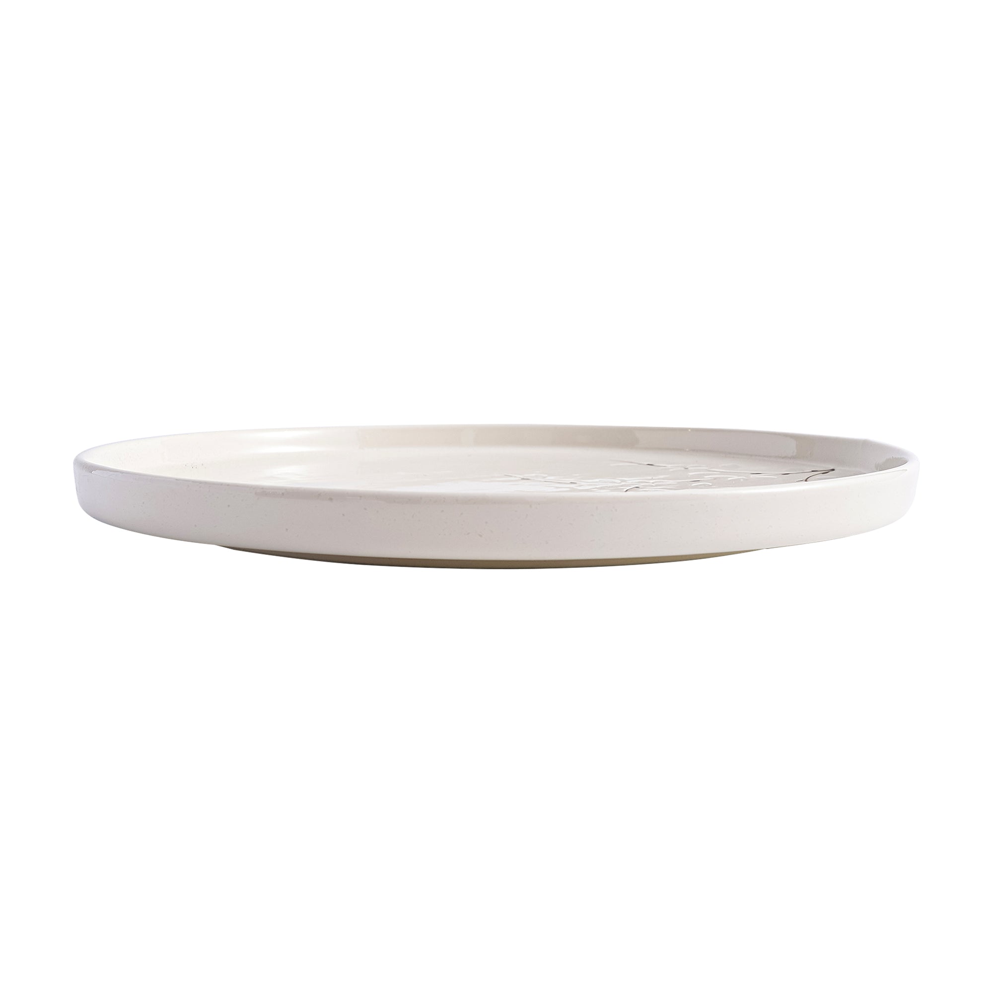 51238 - White Sakura 10" Rimmed Round Porcelain Coupe Plate, 12/Case