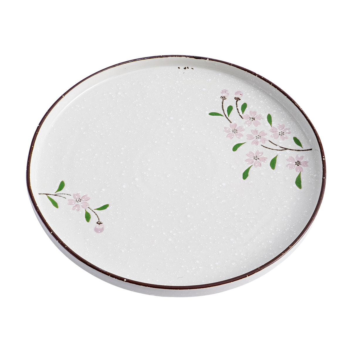 51172 - Pink Sakura 10" Rimmed Round Porcelain Coupe Plate, 12/Case