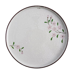 51172 - Pink Sakura 10" Rimmed Round Porcelain Coupe Plate, 12/Case