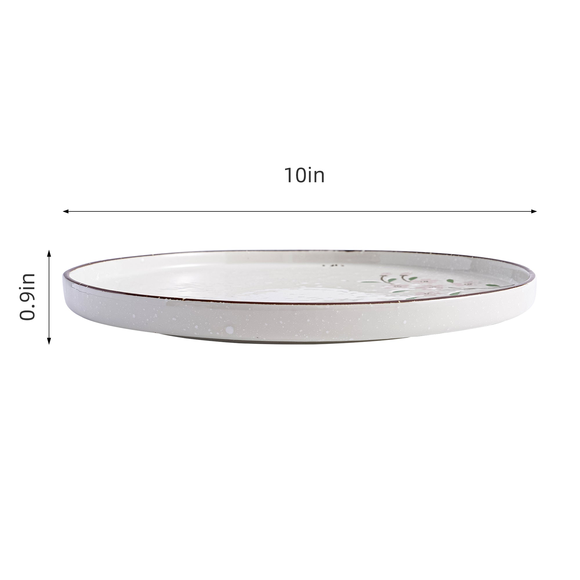 51172 - Pink Sakura 10" Rimmed Round Porcelain Coupe Plate, 12/Case