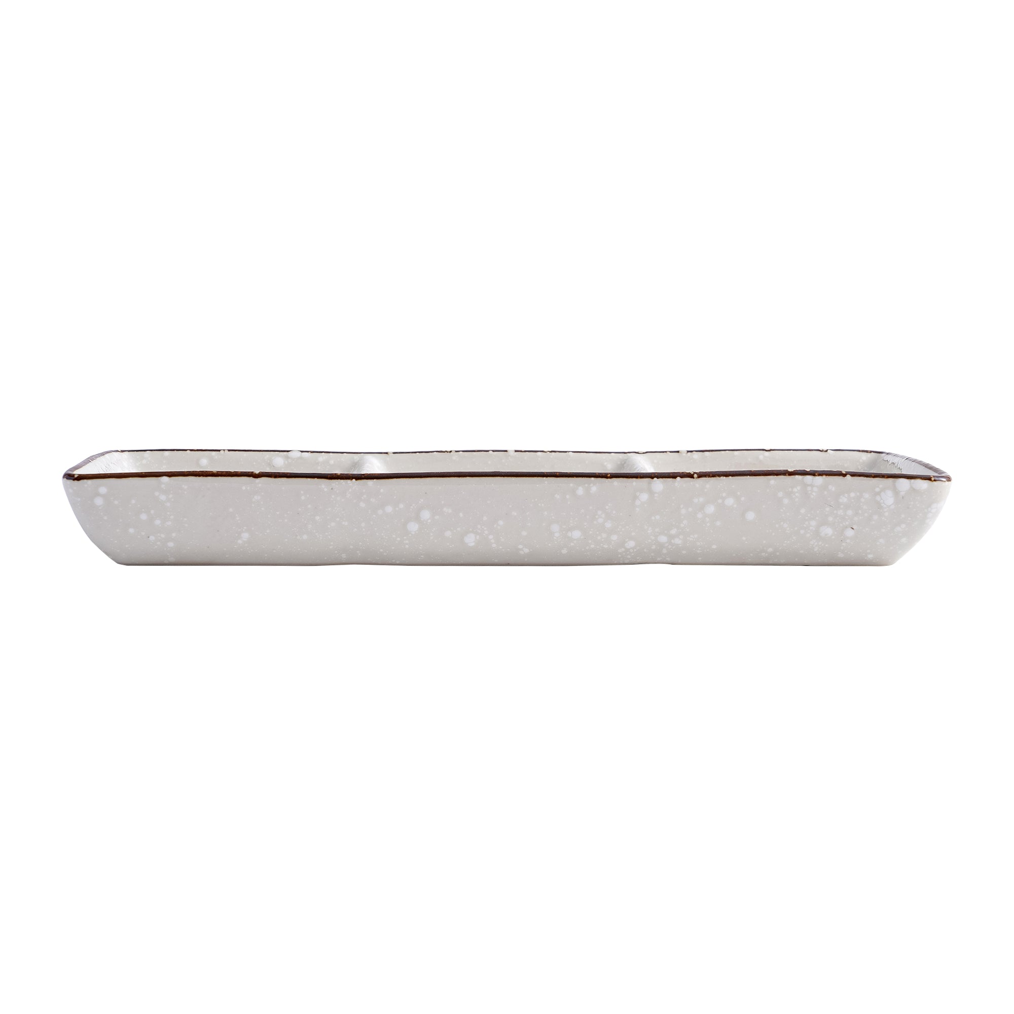 51189 - Pink Sakura7.8" Rectanglar Porcelain Soy Sauce Dish, 3 Compartment, 48/Case