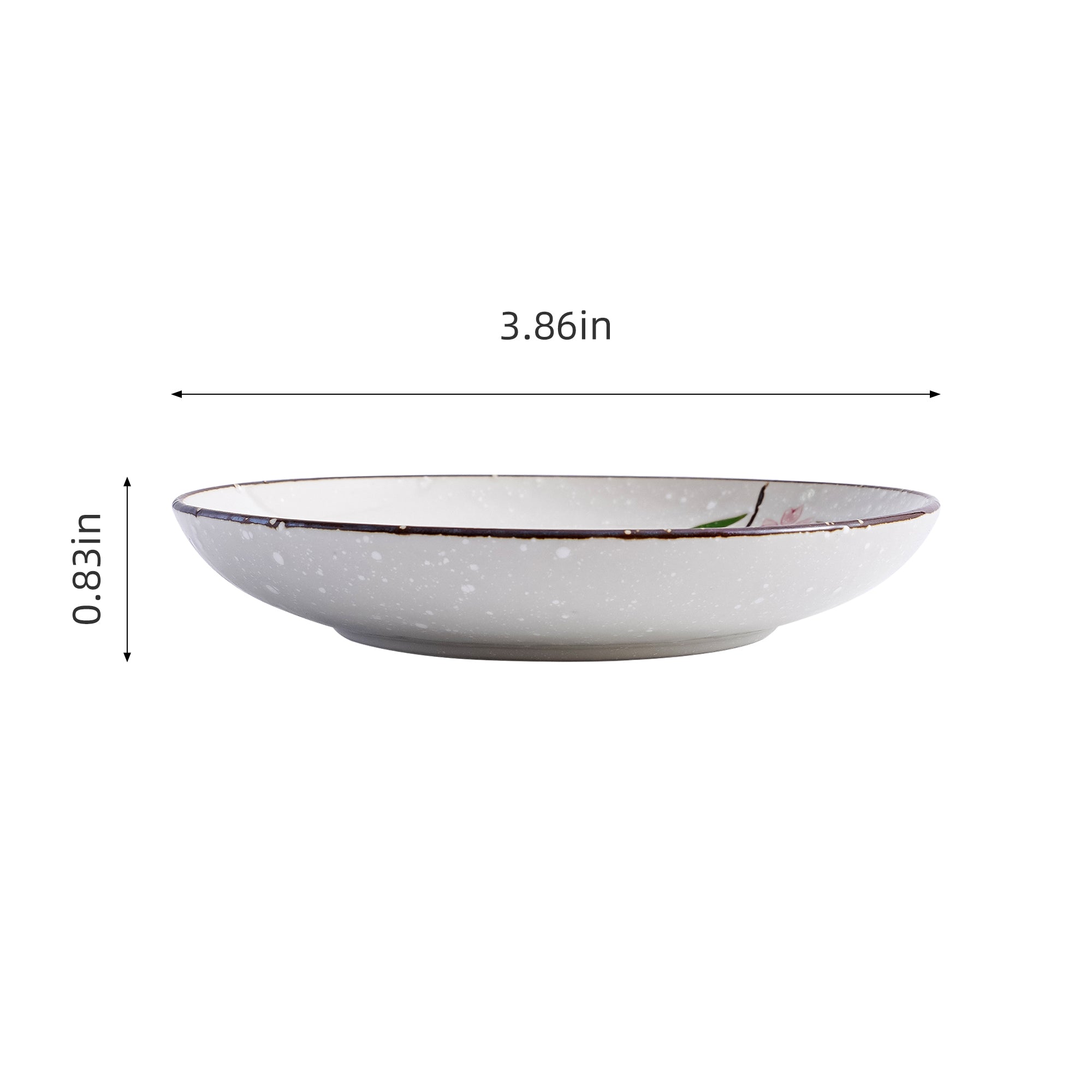 51167 - Pink Sakura 3.75" Porcelain Dipping Dish Sushi Soy Sauce Wasabi Plate, 72/Case