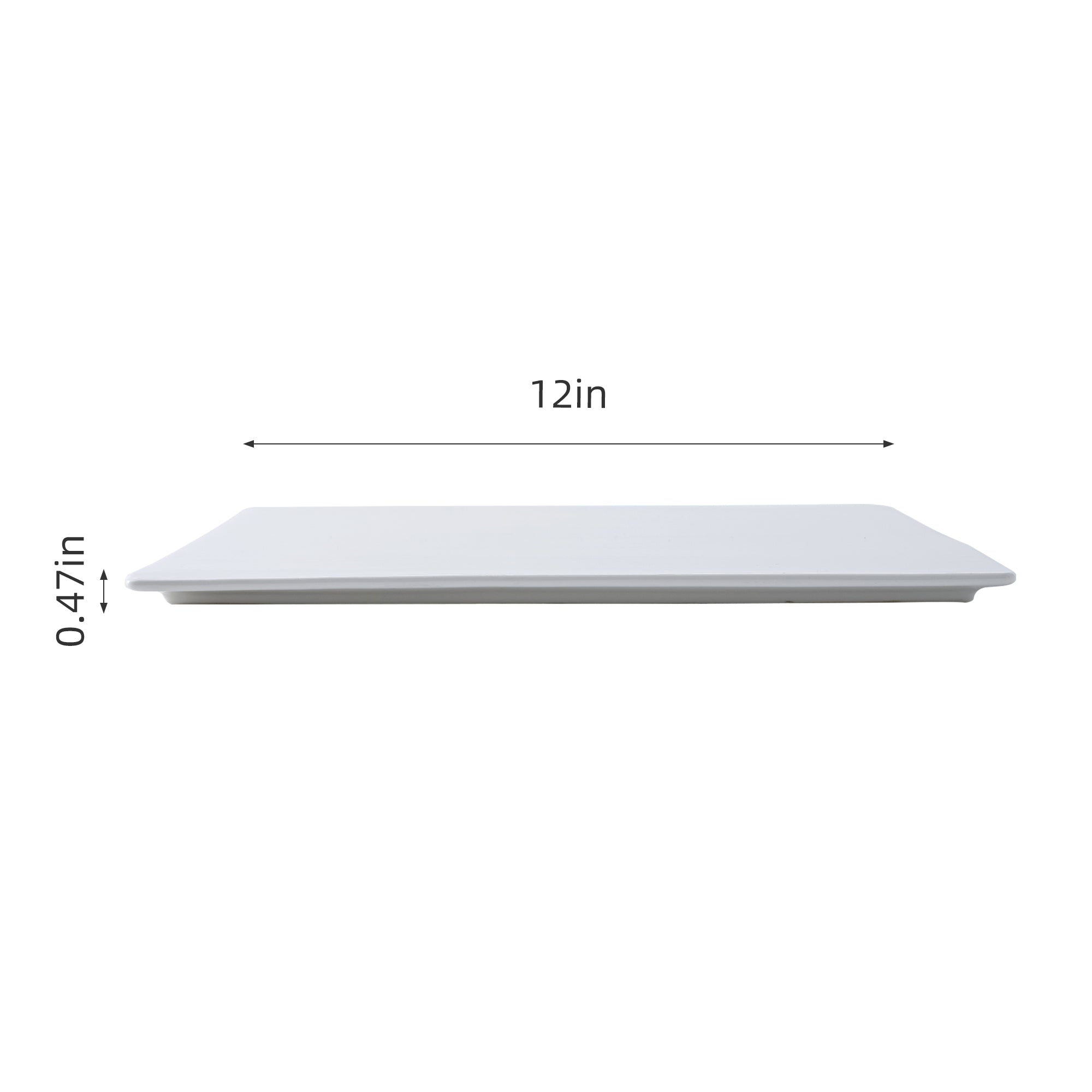 51112-12” Ceramic WHITE SQUARE FLAT PLATE-9/Case
