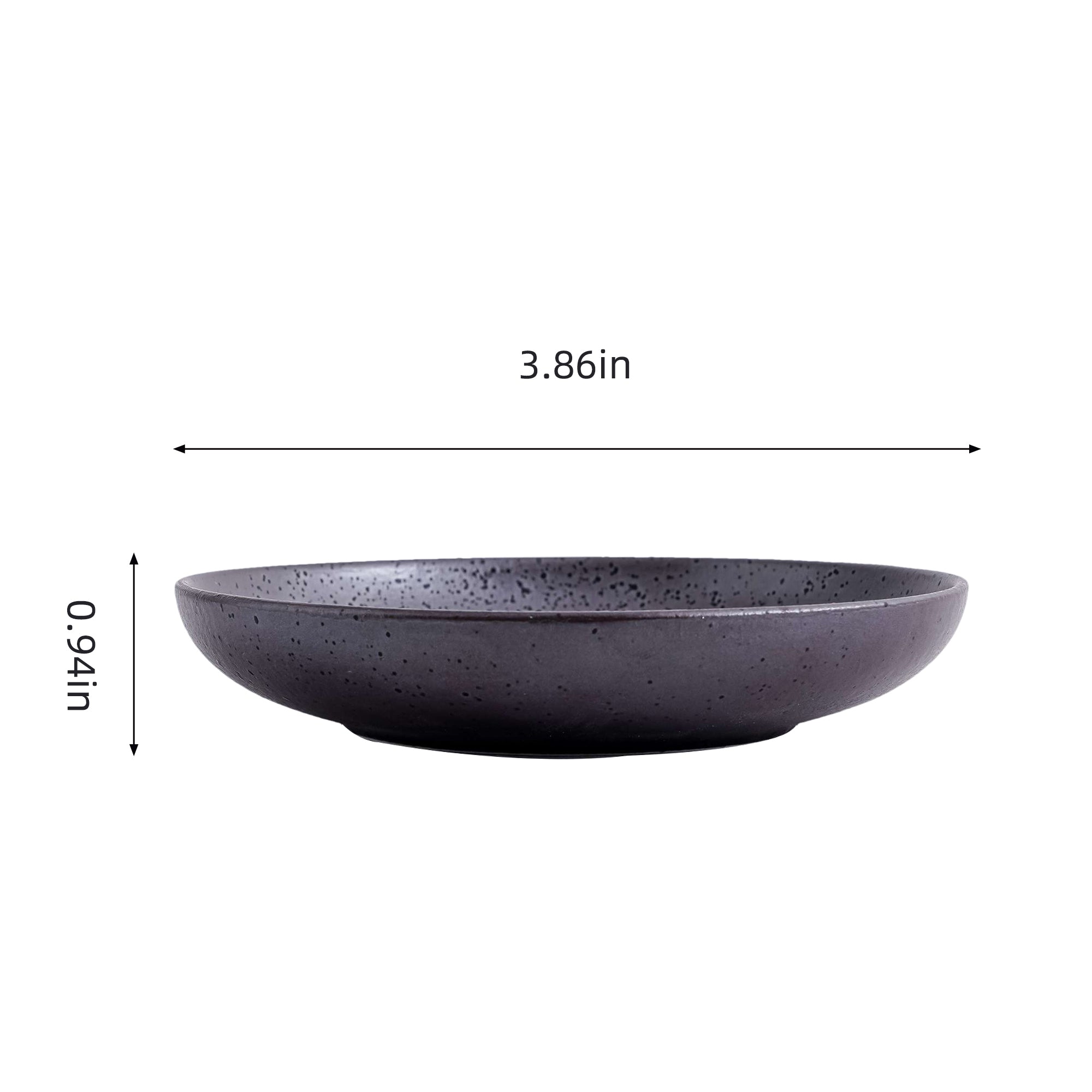 51197- Dark Brown 3.75" Porcelain Dipping Dish Sushi Soy Sauce Wasabi Plate, 72/Case