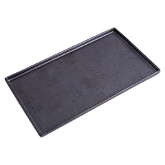 51205 - Dark Brown 14" Rimmed Rectanglar Porcelain Serving Platter, 8/Case
