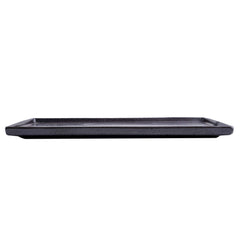 51205 - Dark Brown 14" Rimmed Rectanglar Porcelain Serving Platter, 8/Case