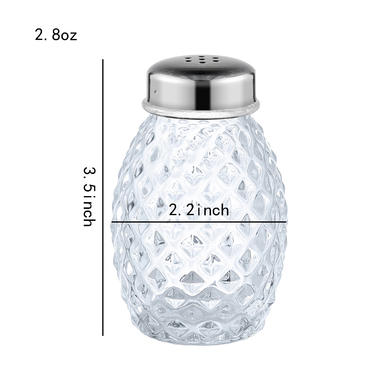 51160 - Salt and Pepper Shakers 2.8 OZ Diamond Design - 48/case