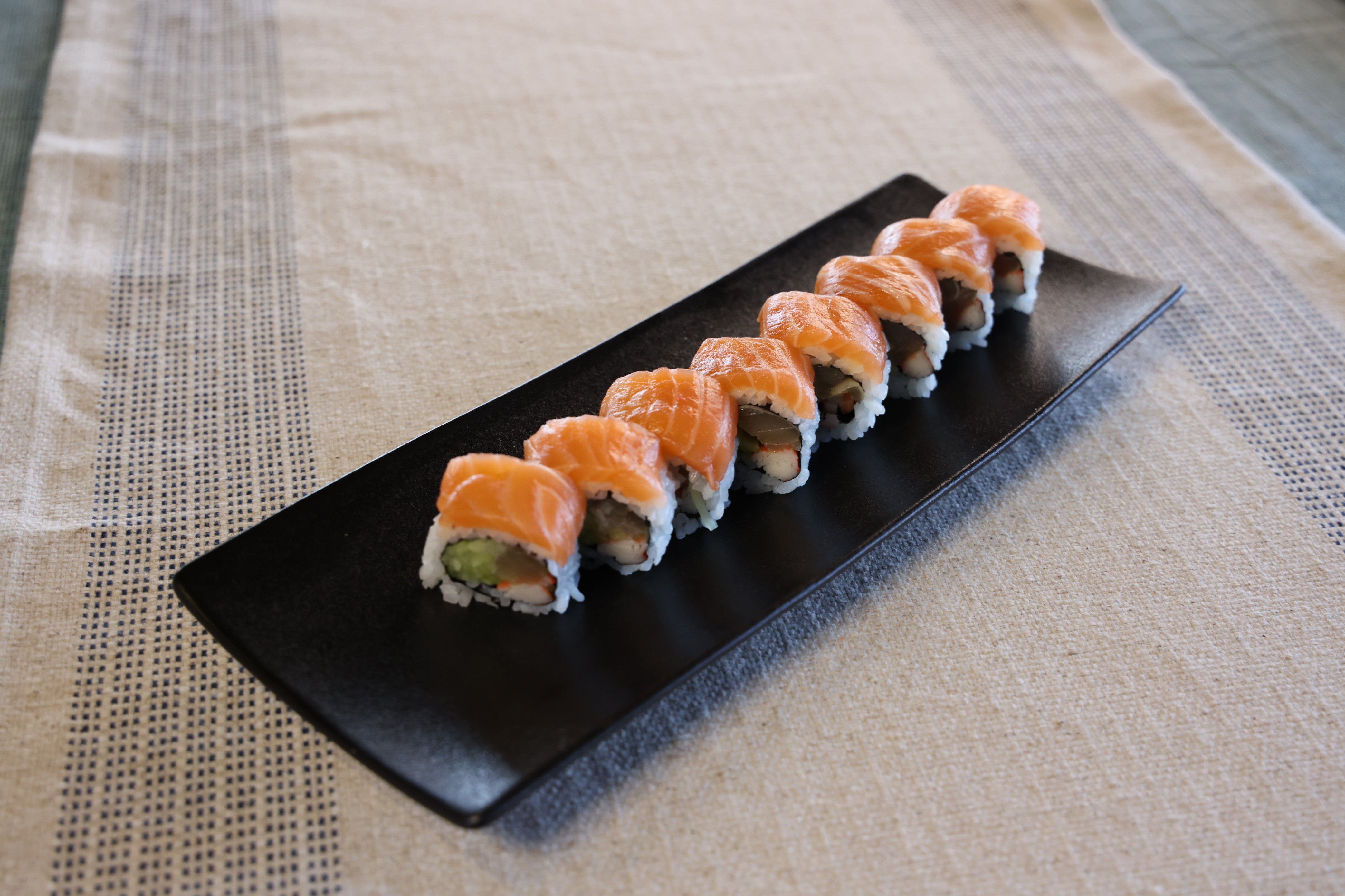51227- Matte Black 12" Rectanglar Porcelain Flat Plate, Sushi Plate, 16/Case