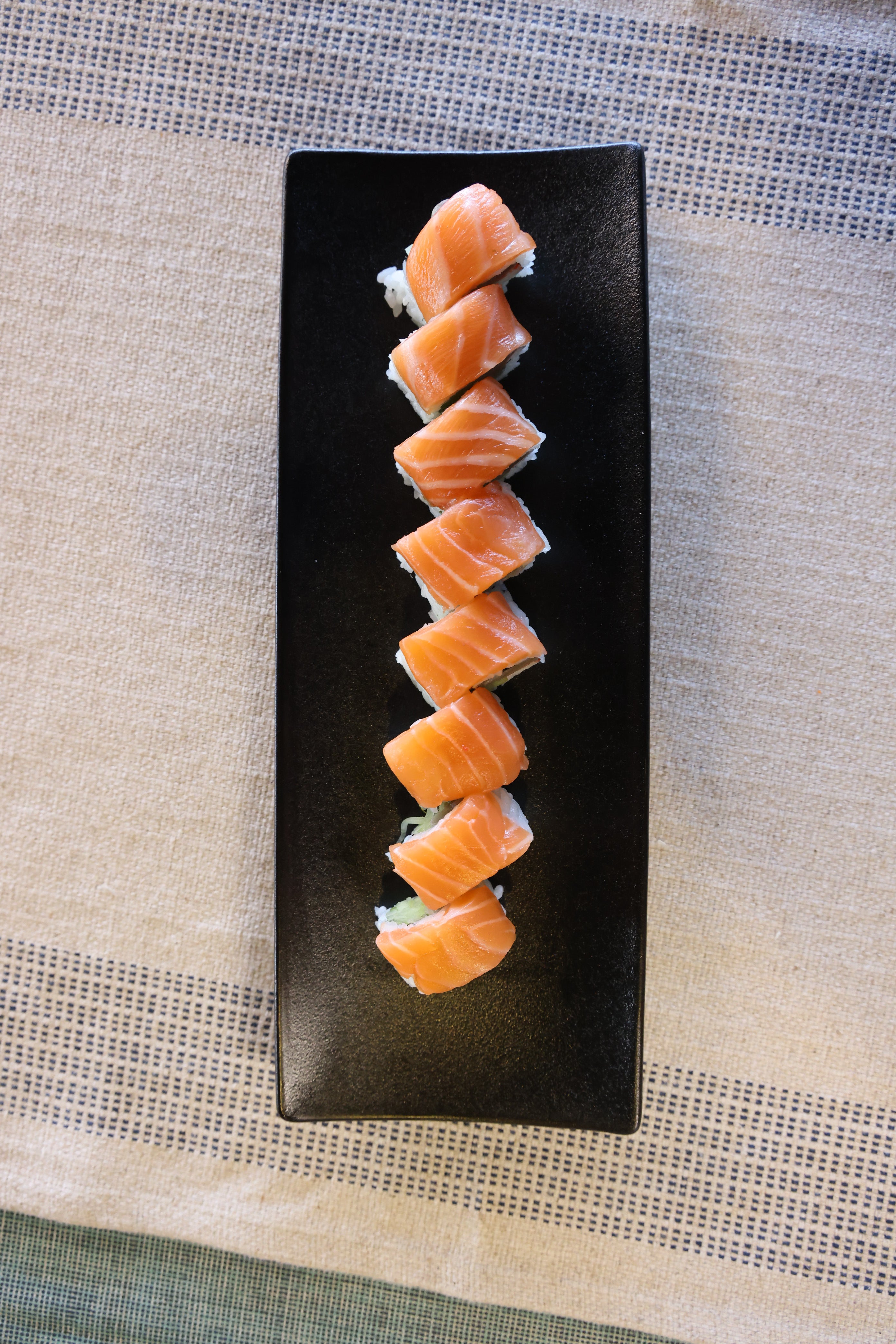 51227- Matte Black 12" Rectanglar Porcelain Flat Plate, Sushi Plate, 16/Case