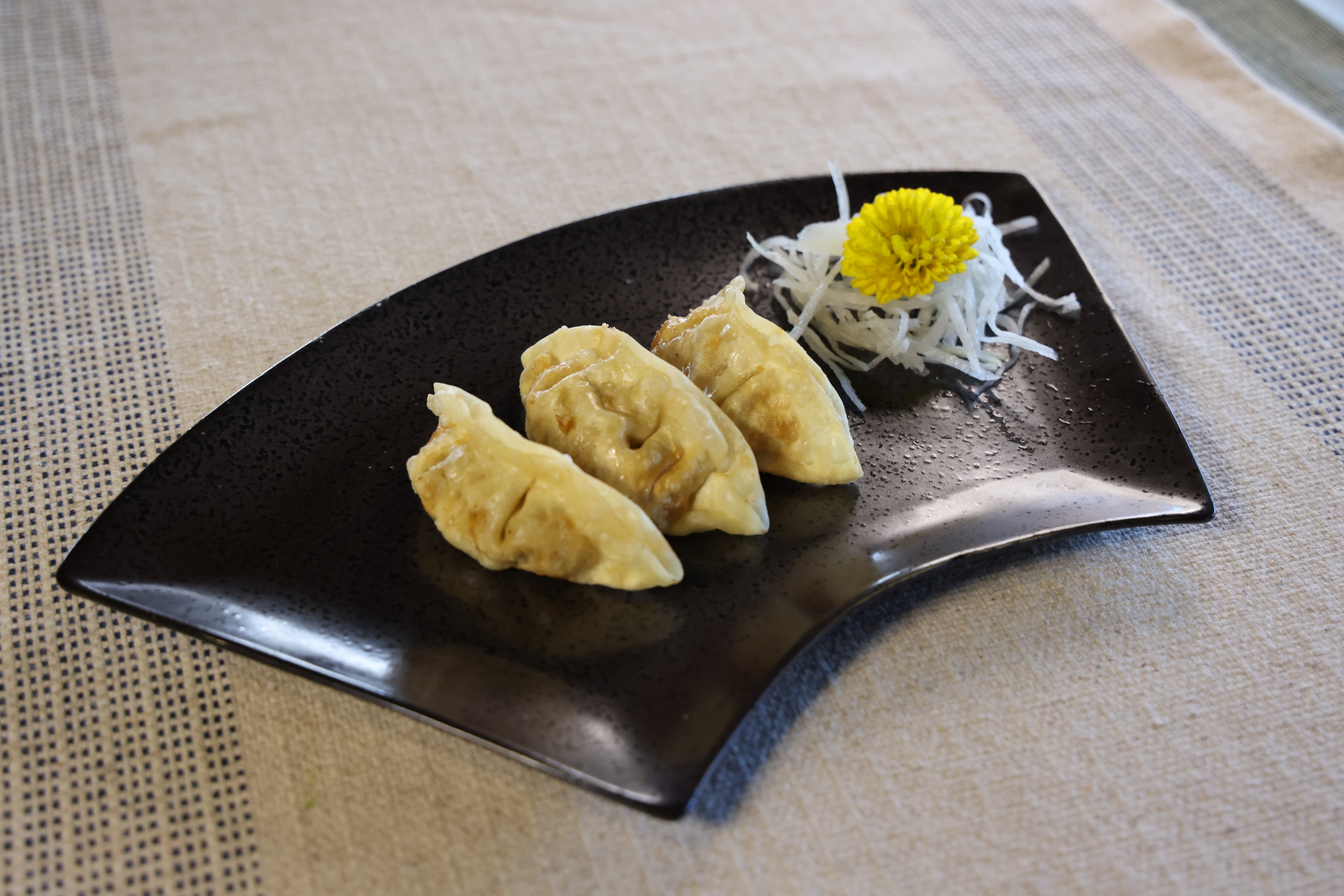 51209 - Dark Brown 12" Sector Shape Porcelain Plate, Sushi Sashimi Plate, 16/Case