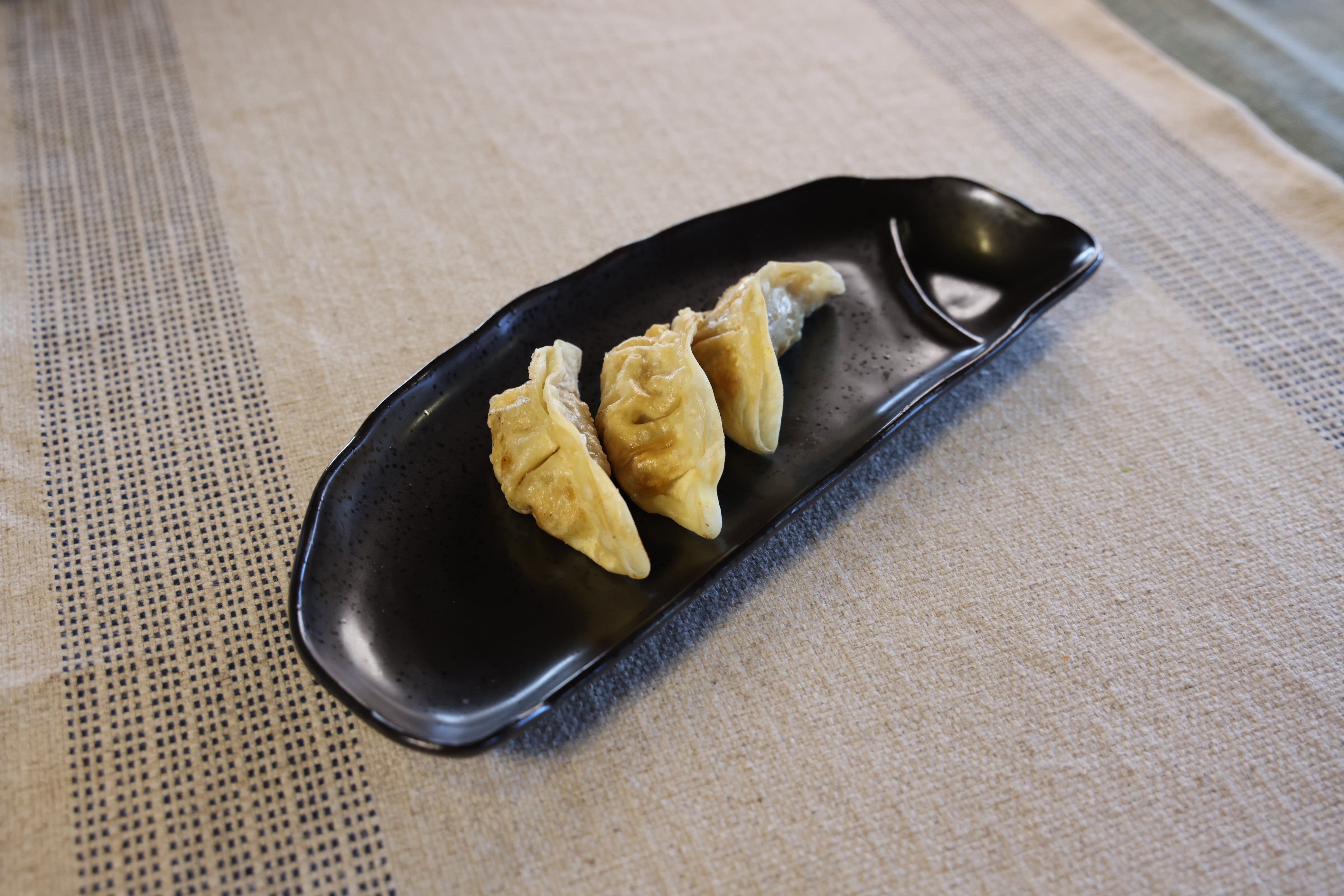 51206 - Dark Brown 10.8" Porcelain Gyoza Dumpling Plate, 24/Case