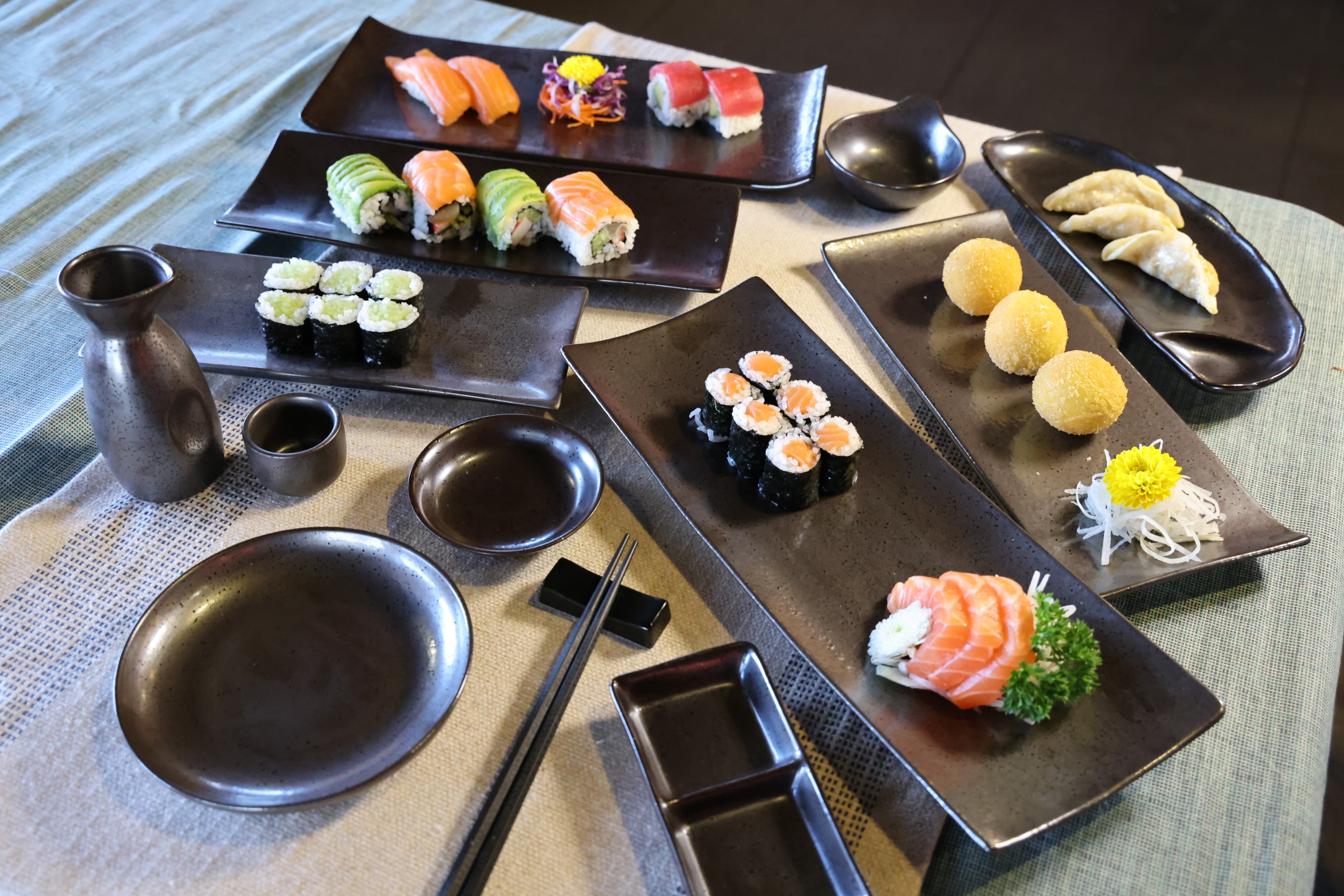 51206 - Dark Brown 10.8" Porcelain Gyoza Dumpling Plate, 24/Case