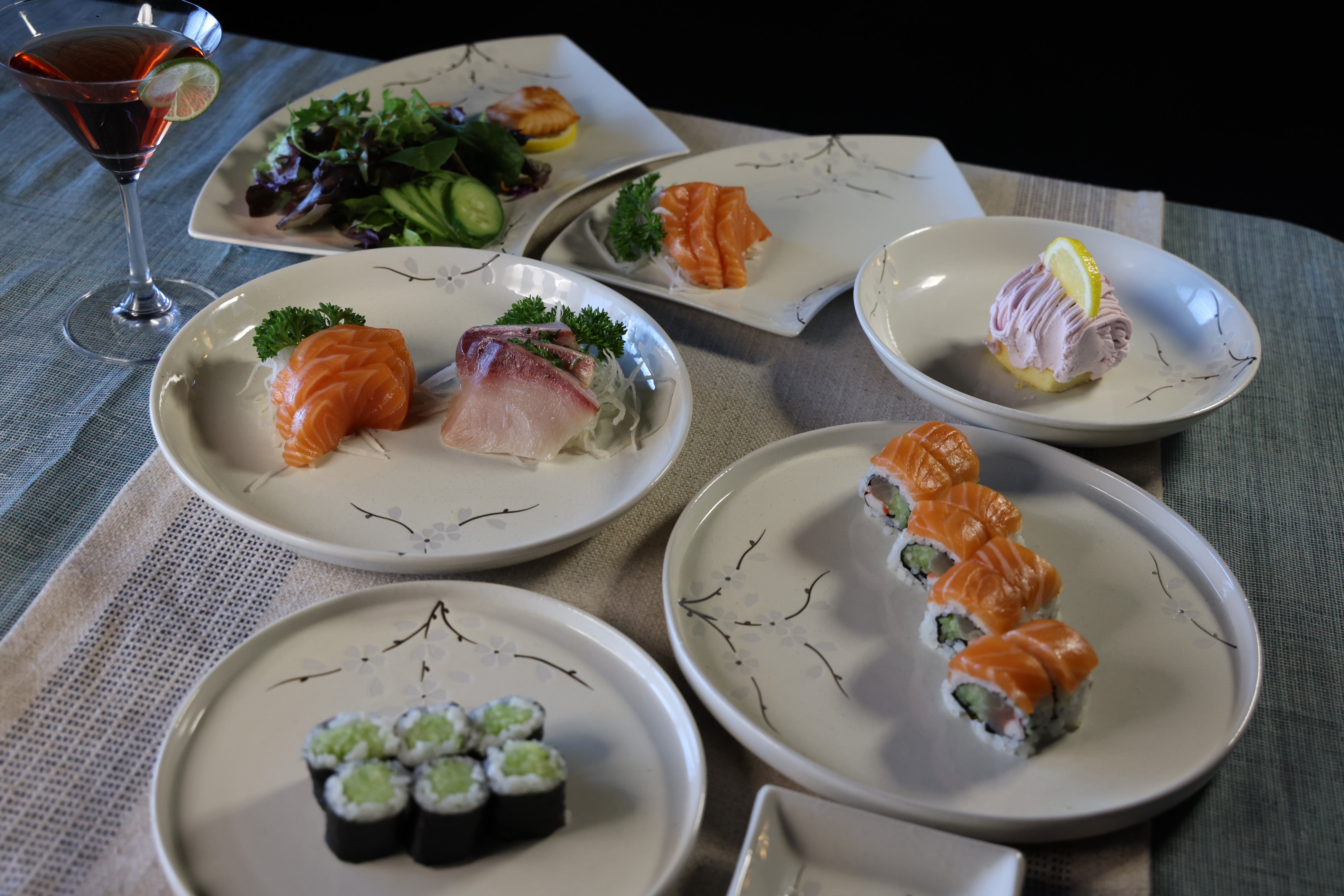 51243 - White Sakura 12" Sector Shape Porcelain Plate, Sushi Sashimi Plate, 16/Case