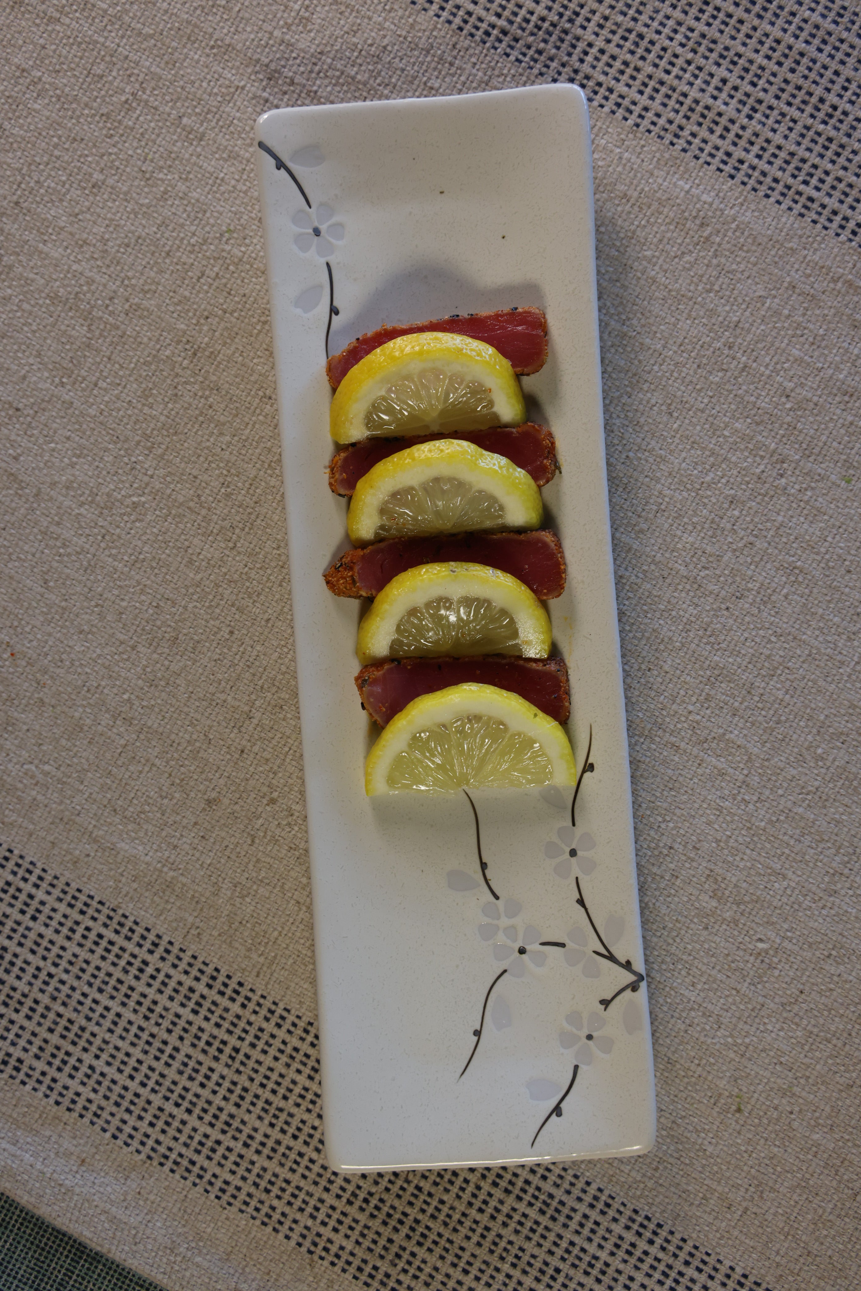 51239 - White Sakura 12" Rectanglar Porcelain Flat Plate, Sushi Plate, 16/Case