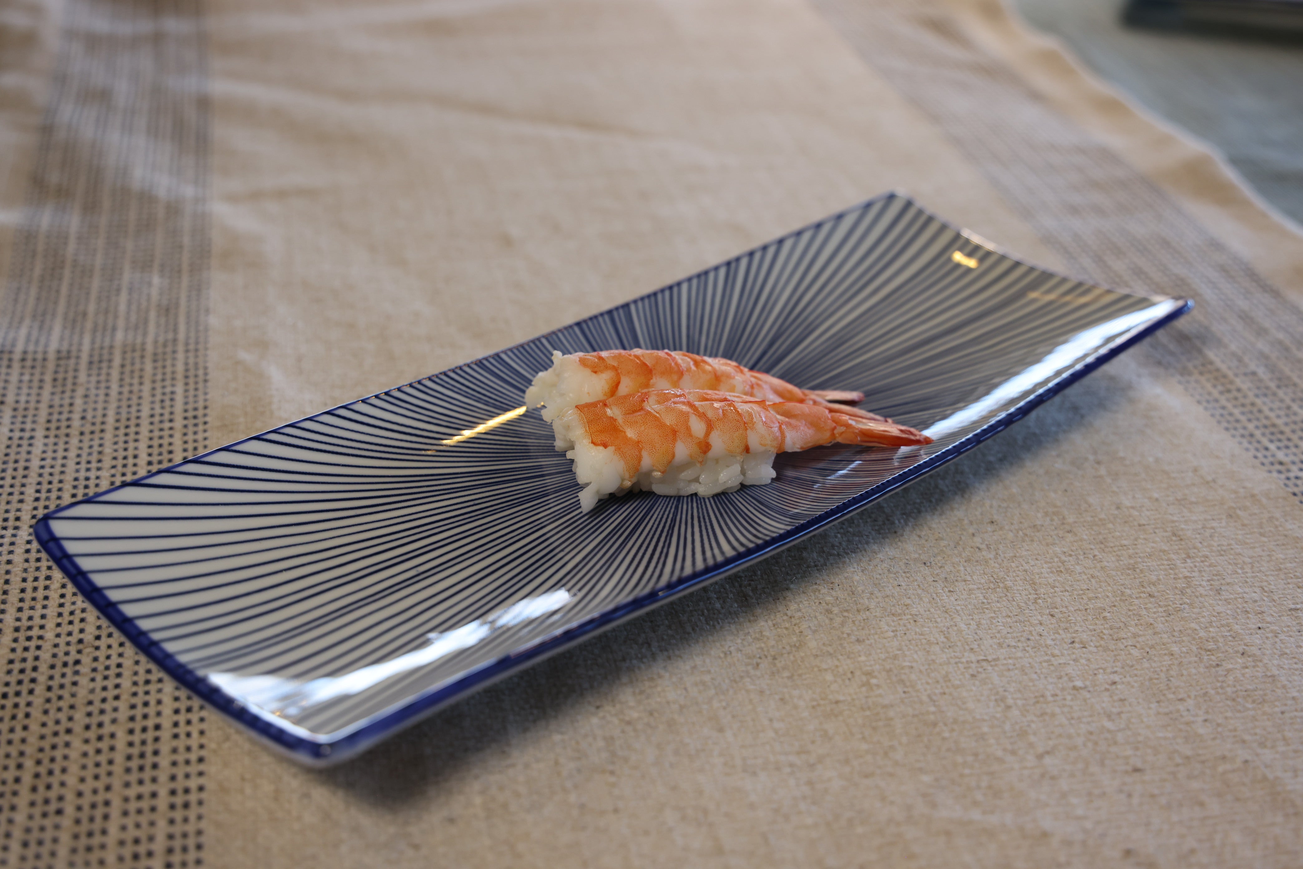 51251- Blue Radial 12" Rectanglar Porcelain Flat Plate, Sushi Plate, 16/Case