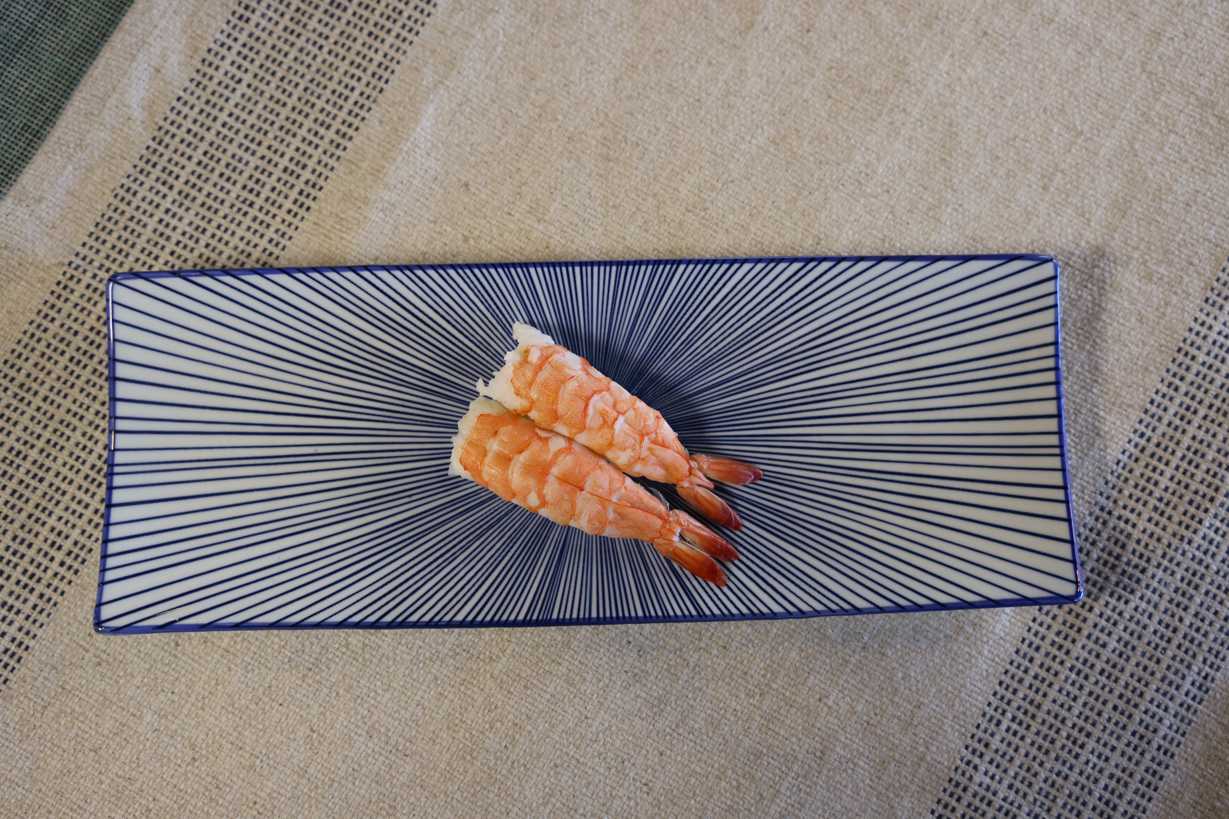 51251- Blue Radial 12" Rectanglar Porcelain Flat Plate, Sushi Plate, 16/Case