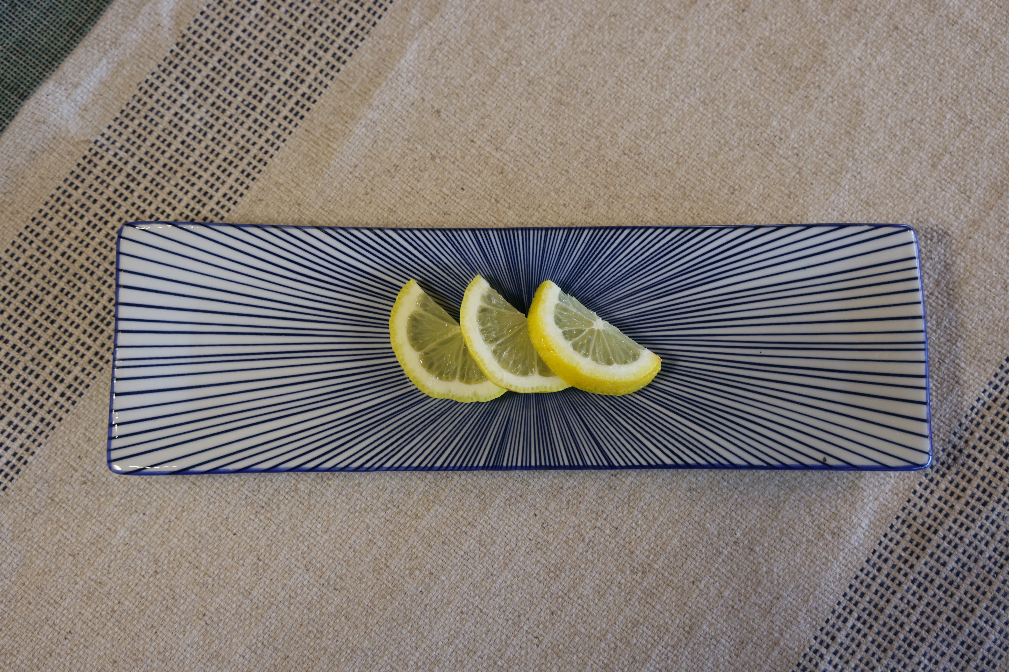51250 - Blue Radial 12" Rectanglar Porcelain Flat Plate, Sushi Plate, 16/Case