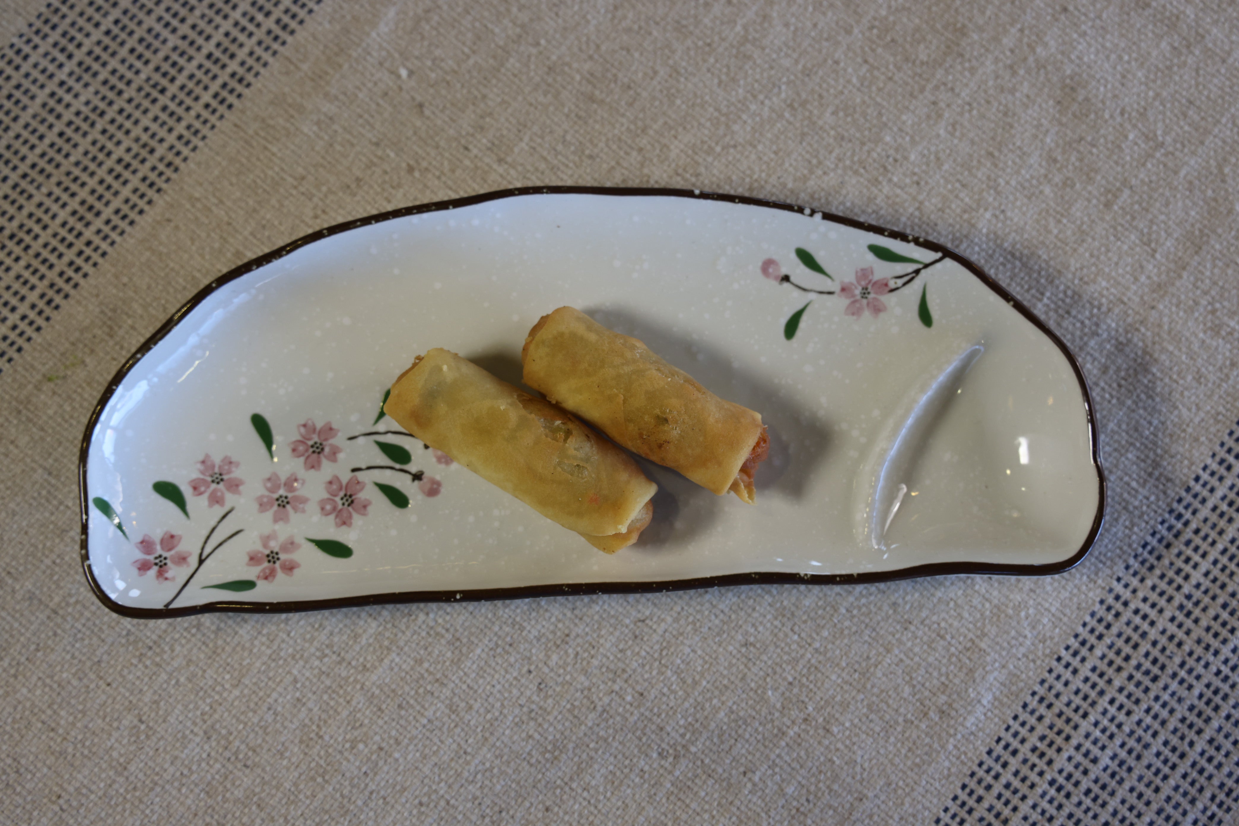 51182 - Pink Sakura 10.8" Porcelain Gyoza Dumpling Plate, 24/Case