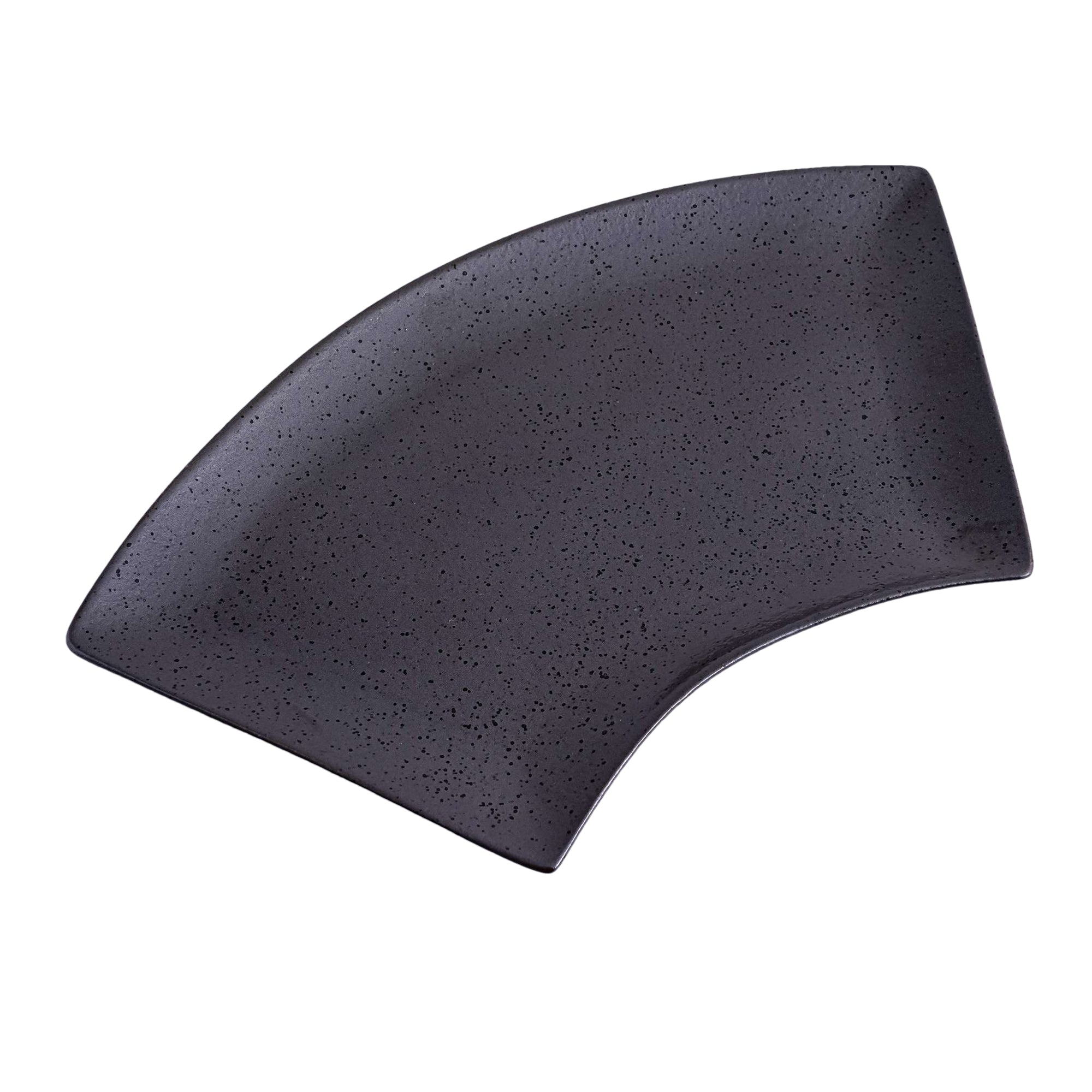 51210 - Dark Brown 14" Sector Shape Porcelain Plate, Sushi Sashimi Plate, 12/Case
