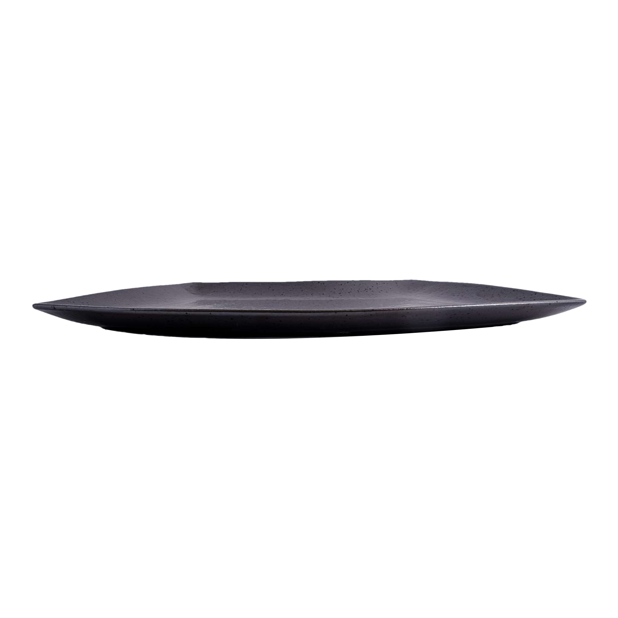 51210 - Dark Brown 14" Sector Shape Porcelain Plate, Sushi Sashimi Plate, 12/Case