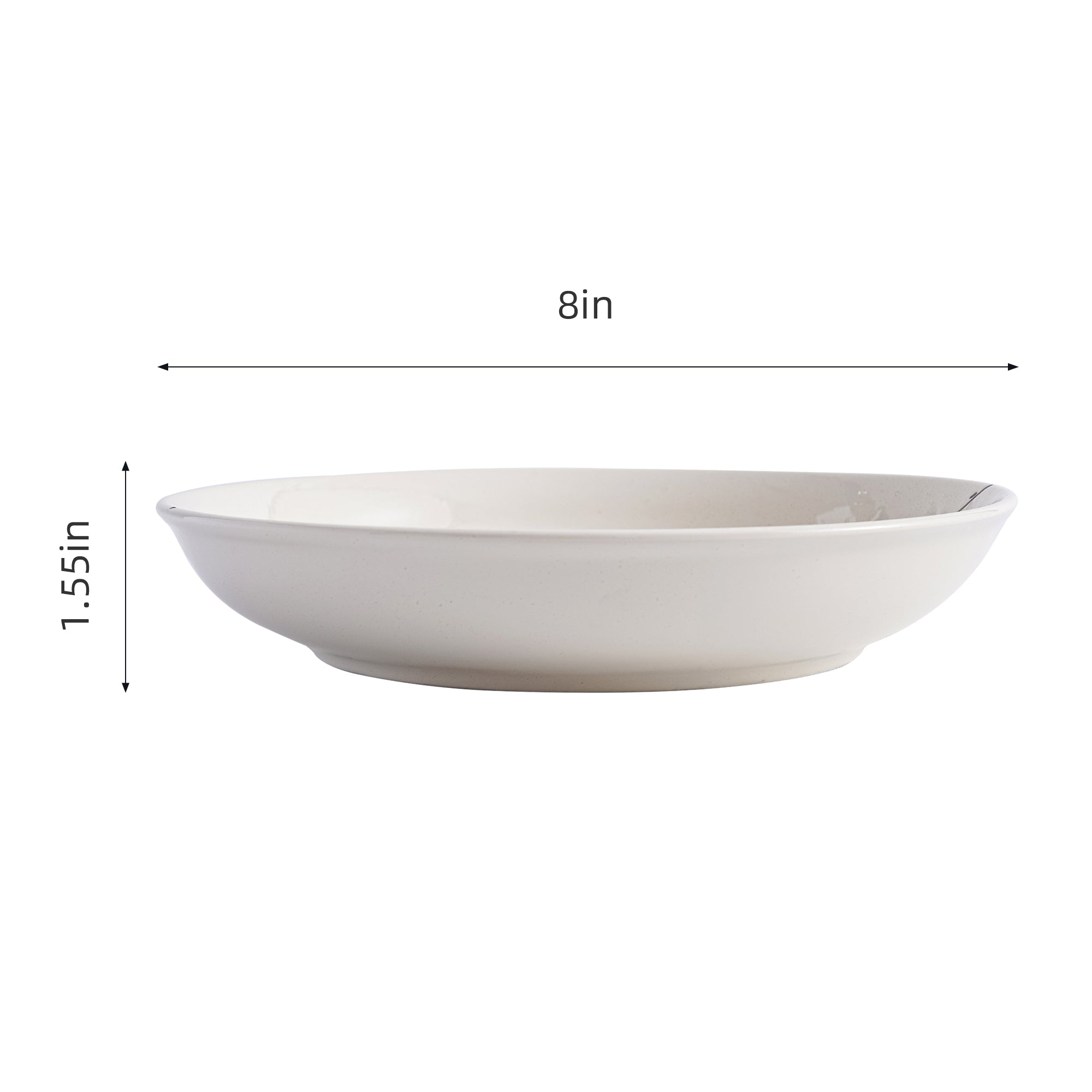 51246 - White Sakura 8" Diner Bowl, Shallow Bowl, Serving Plate, 24/Case